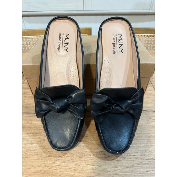 MJNY Marc Joseph Diane Street Flats Black Nappa Leather Size 9.5 NIB Chic Comfy - Picture 7 of 15